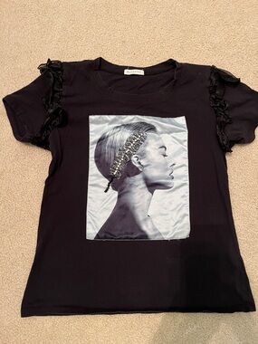 Girls Graphic Tee with Rhinestone Embellishments